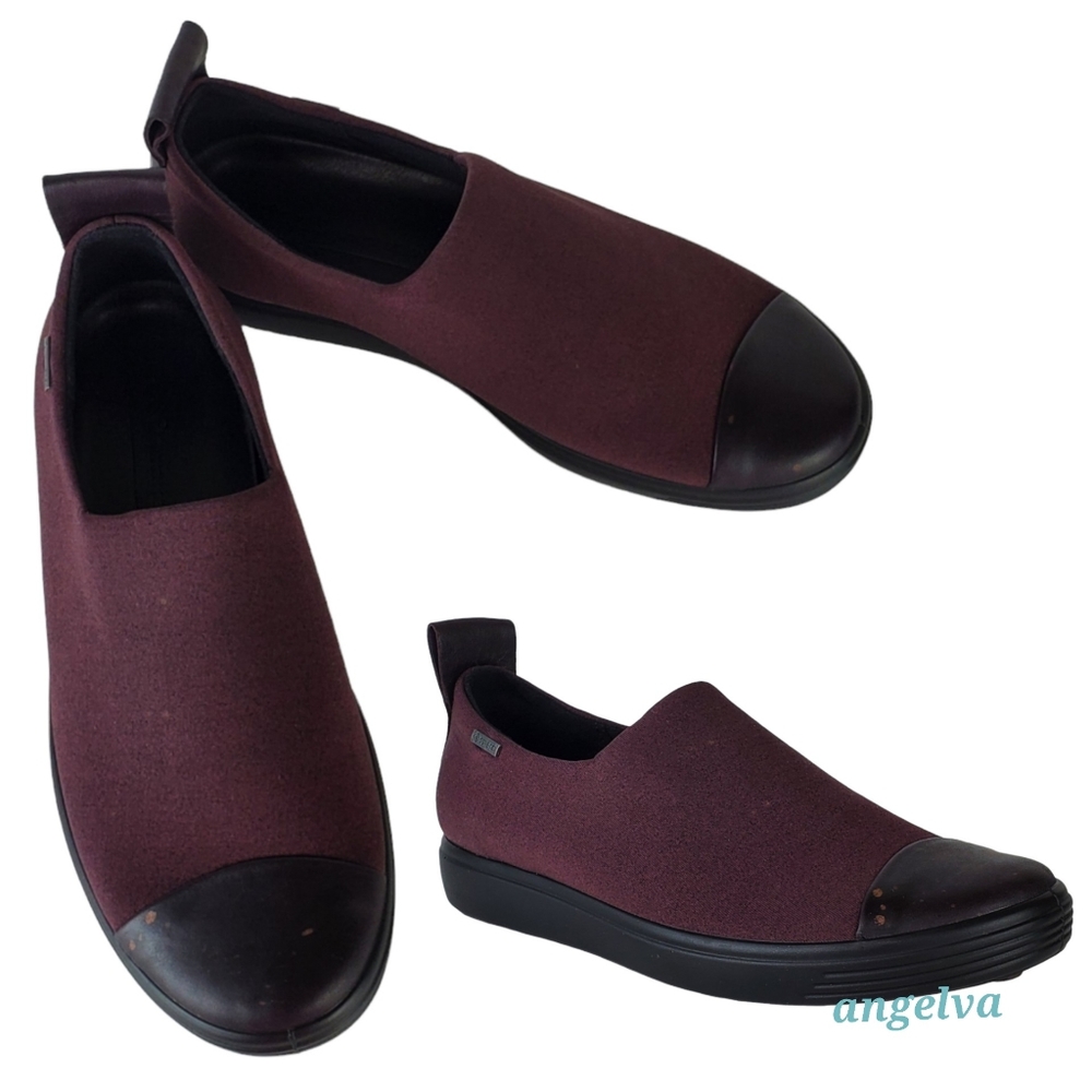 New Ecco the soft 7 gore tex waterproofslip on sneakers burgundy extra width